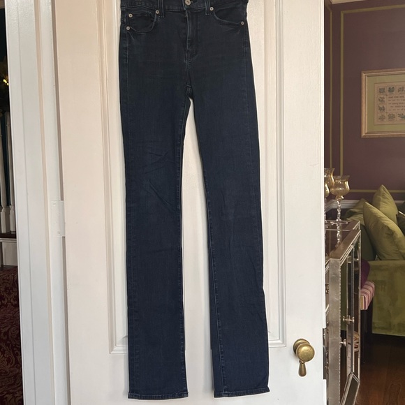 Classic Blue Women's Jeans 7 for all mankind size 26 straight leg J330 - Picture 5 of 9